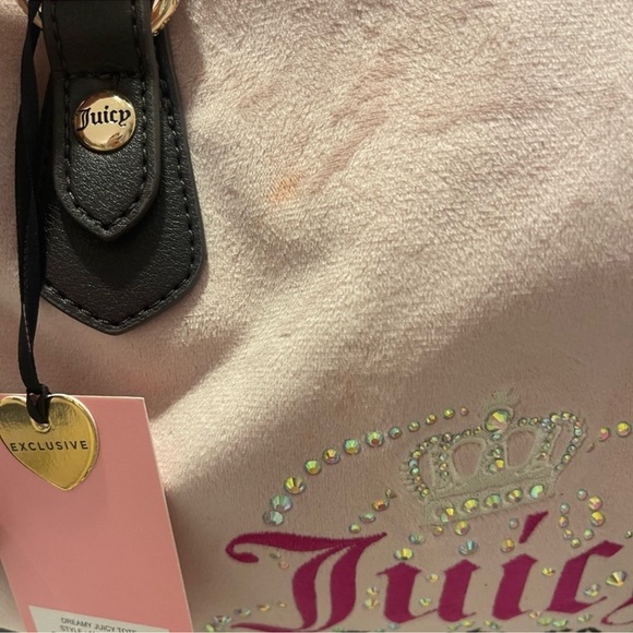 JUICY COUTURE DREAMY TOTE! Chocolate and pink!!!! New!! - Picture 7 of 8